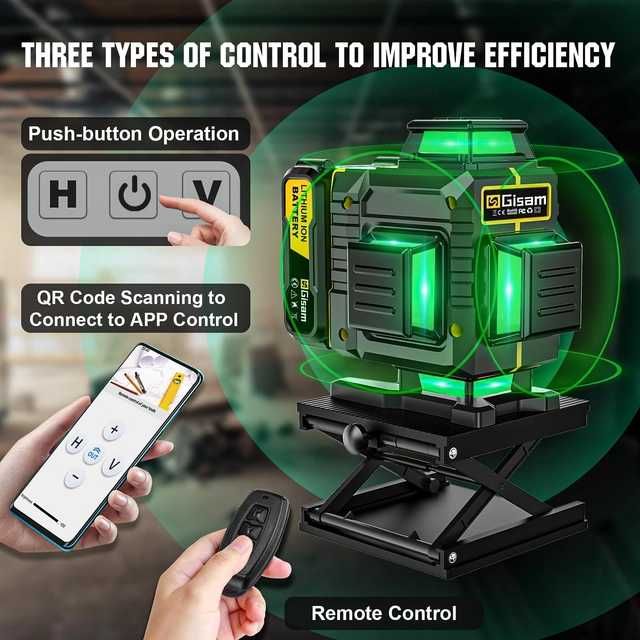 Laser cu linie încrucișată,trepied, laser 4D multifuncțional, 16 linii