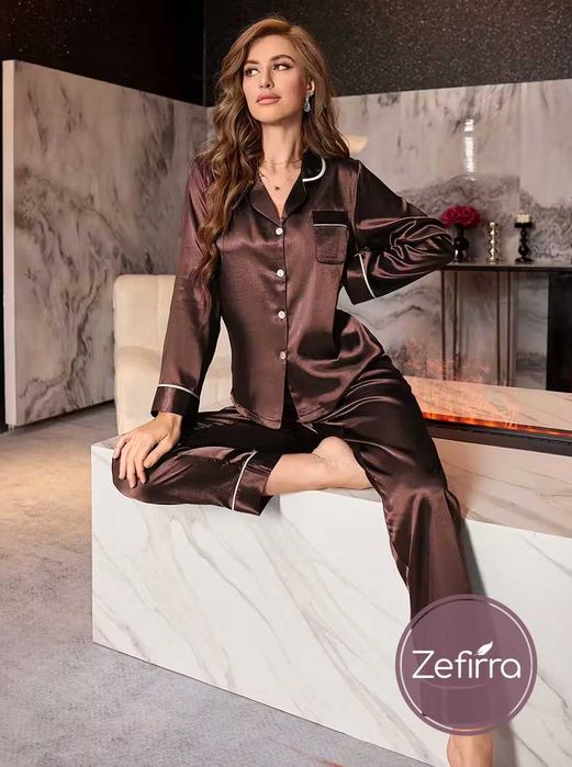 Елегантни сатенени пижами  Alina Zefirra, различни десени.