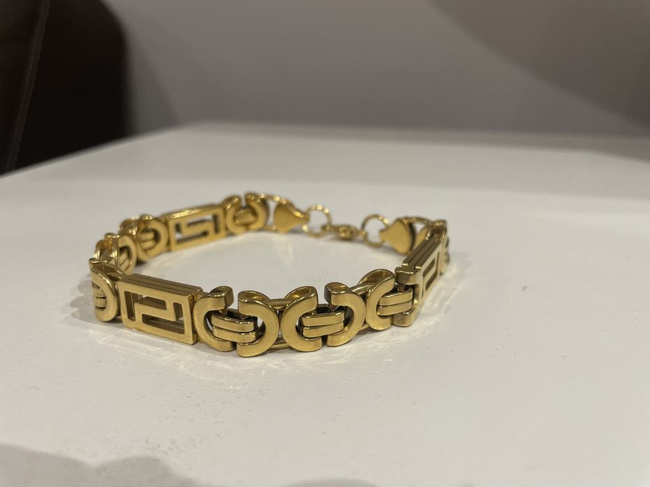 Масивна мъжка гривна от мед.стомана