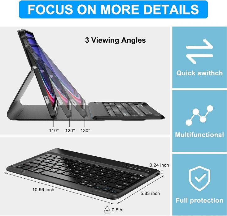 Husa cu Tastatura Sengbirch pentru Galaxy Tab S9 FE+, S9+, S10+