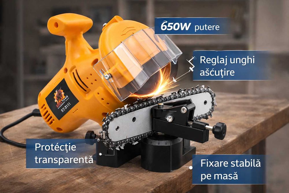 Ascutitor lant electric 650W reglabil profesional