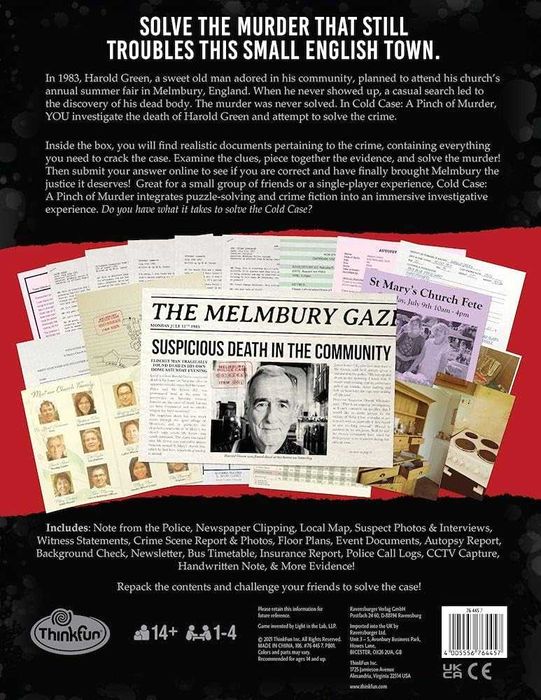 Thinkfun. Cold Case Настолни логически и разследващи игри за възрастни