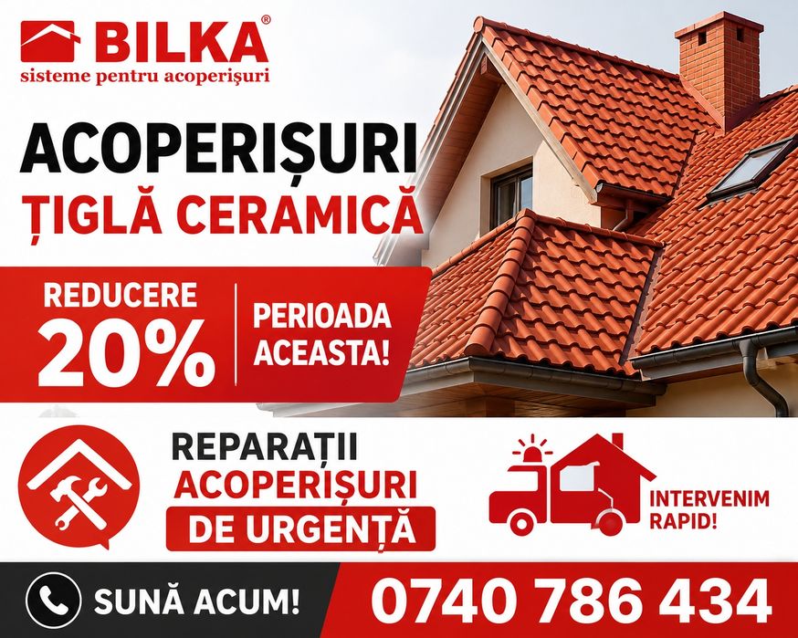 Acoperișuri Complete BILKA Montaj Rapid + Reparații Dulgherie 20%