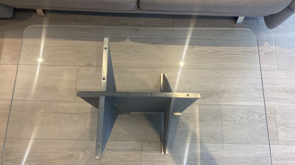 Vand masa  cafea metal si sticla design unic