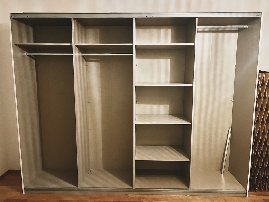 Dressing/Dulap 270/212/68 cm 4 usi culisante alb/oglinda