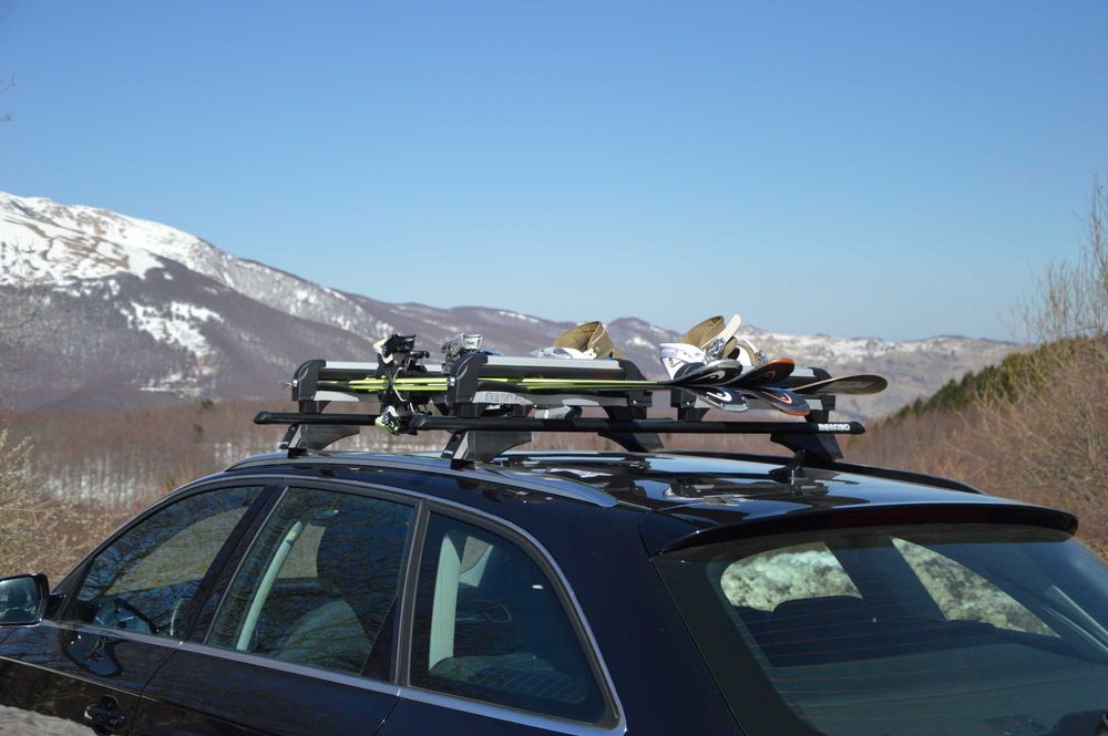Suport ski/snowboard Menabo Iceberg 4 pe bare transversale, 4 perechi