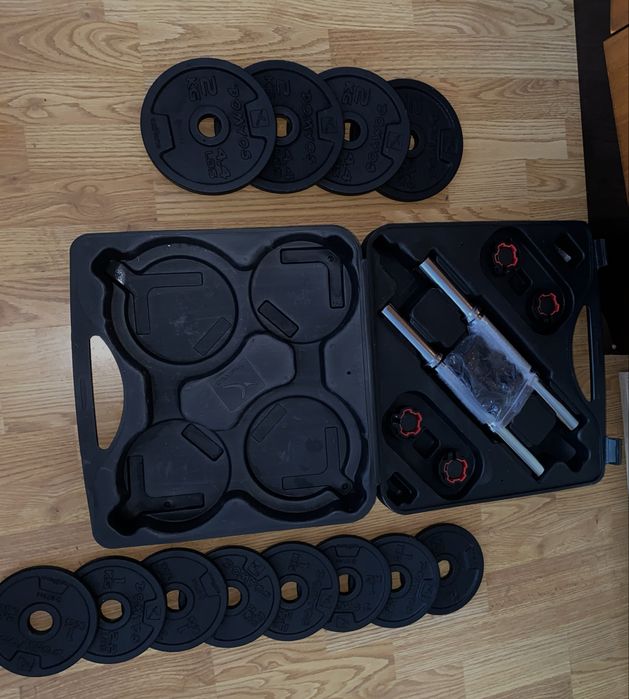 Set gantere și bare Bodybuilding 20 kg