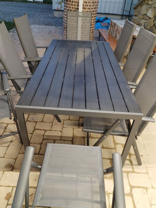 Set de gradina masa cu 8 scaune pliabile