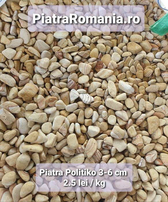 Piatra decorativa marmura thasos rotunjita amenajari gradina depo