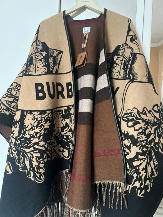 Пончо Burberry 100% кашемир