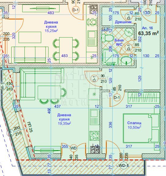 Продава се Двустаен апартамент в Варна, Възраждане 1 - 79 кв.м за 1988 €/кв.м - Снимка #1