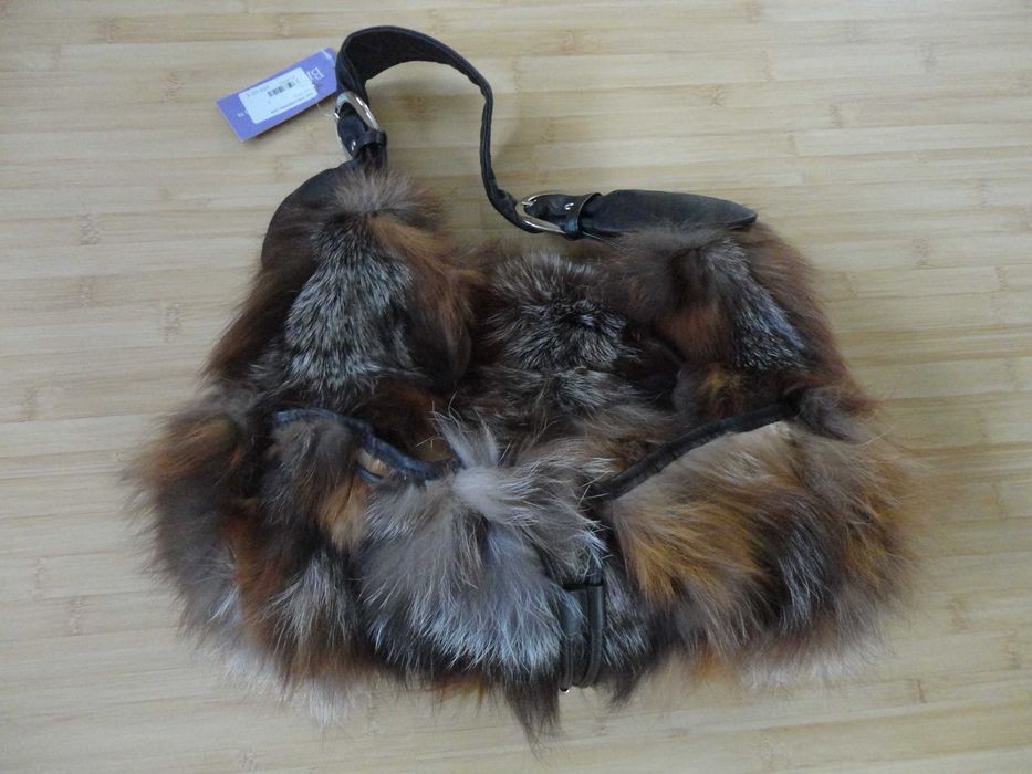 geanta Bizar Fashion (Just Cavalli) din blana si piele naturala