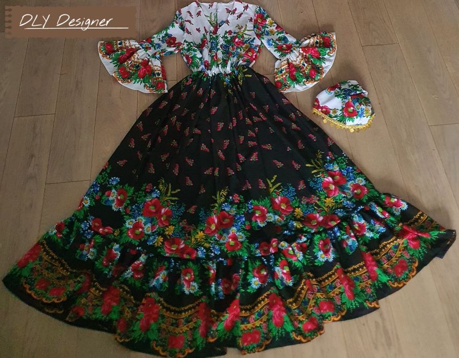 Rochie gipsy cu bandană