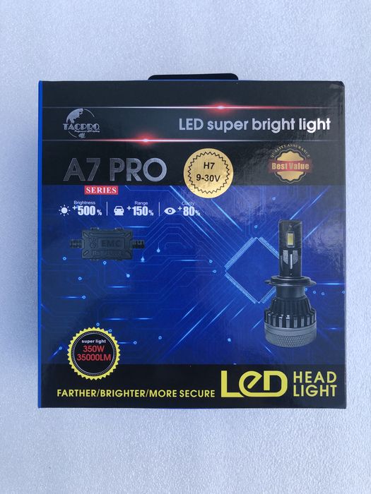 Bec cu Led H7 Canbus, A7PRO, 350W, 6000K, 35000 lm - Promotie ‼️