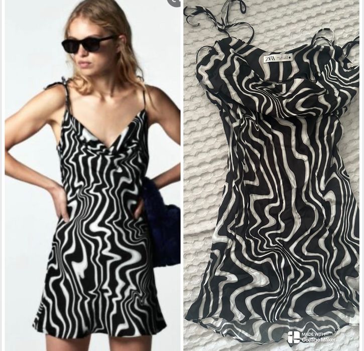 Рокличка zara черно и бяло