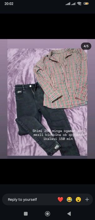Shim 250 minga olungan ichi mexli kichkina ob qoygaman