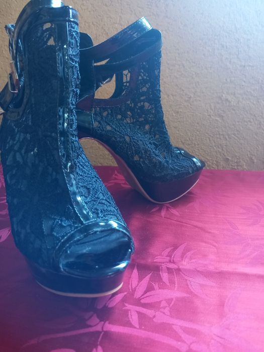 Pantofi LAFER, damă, negrii cu auriu