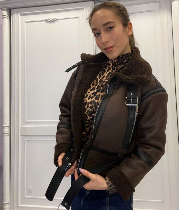 Зимно яке в шоколадов цвят -НАМАЛЕНО