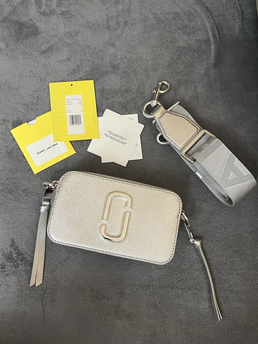 Geanta Marc Jacobs Snapshot argintie originala
