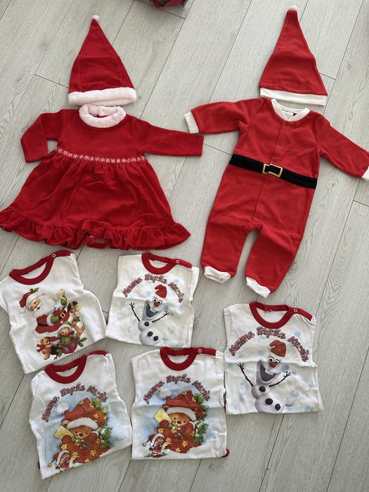 Коледен комплект за фотосесия, коледна рокля, костюм