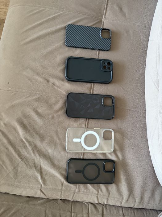 5 калъфа + 2 протектора за iphone 13