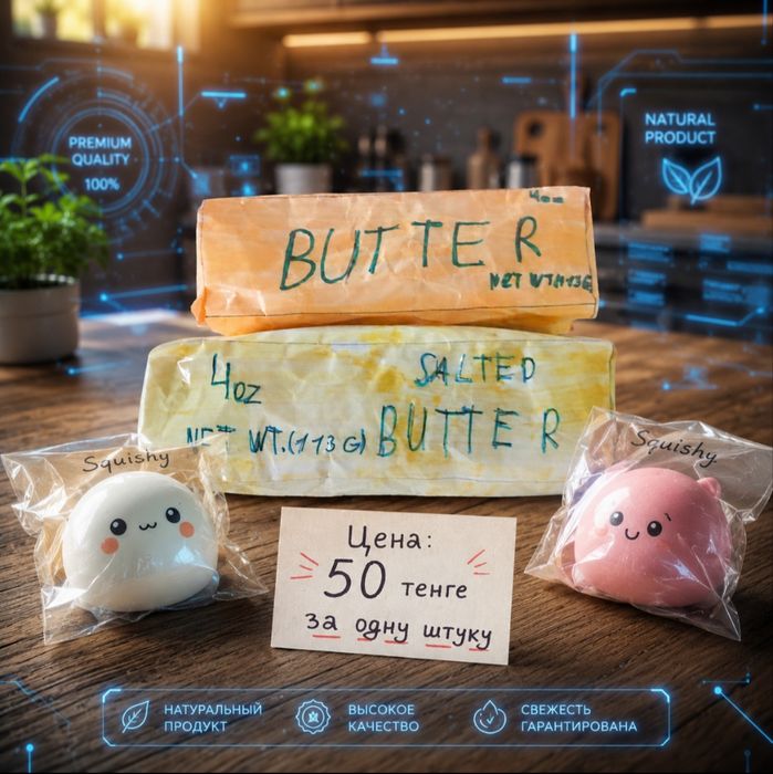 Сквиши BUTTER в продаже по 50 ТГ за штуку