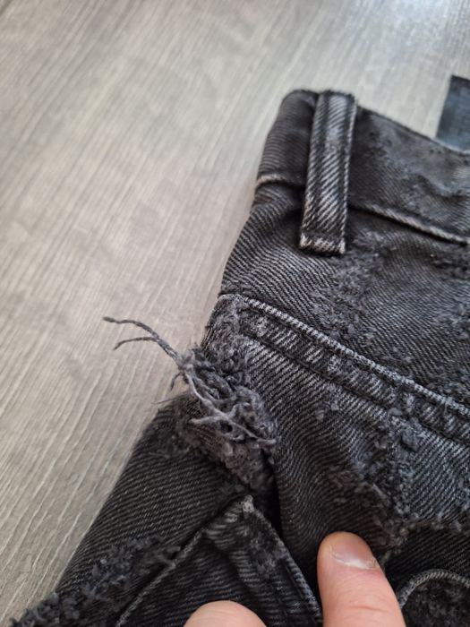 blugi zara baggy negrii cu rupturi