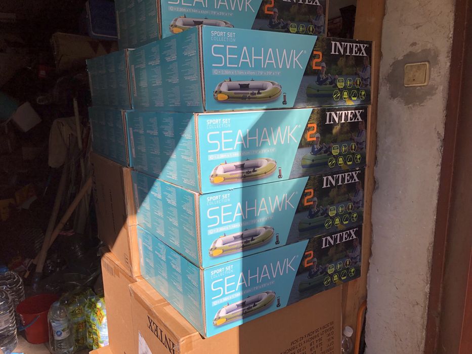 Нова Лодка Intex Seahawk 2, Помпа + Включени гребла, 2.36 м x 114 см