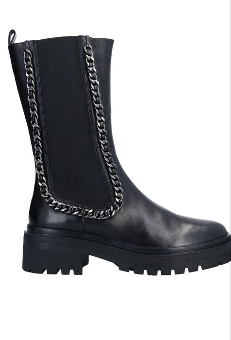 Кожени черни боти