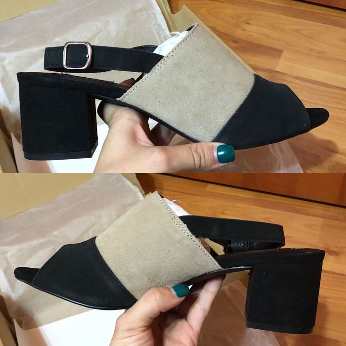 Sandale negre marime 40 sandale noi 40 sandale toc patrat