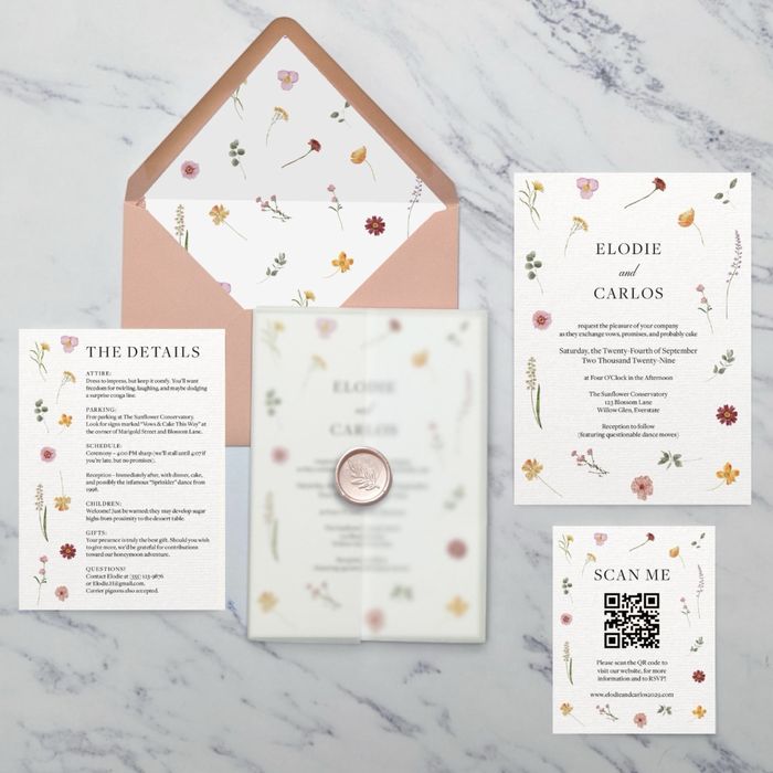 Приглашения, Меню, Карточки