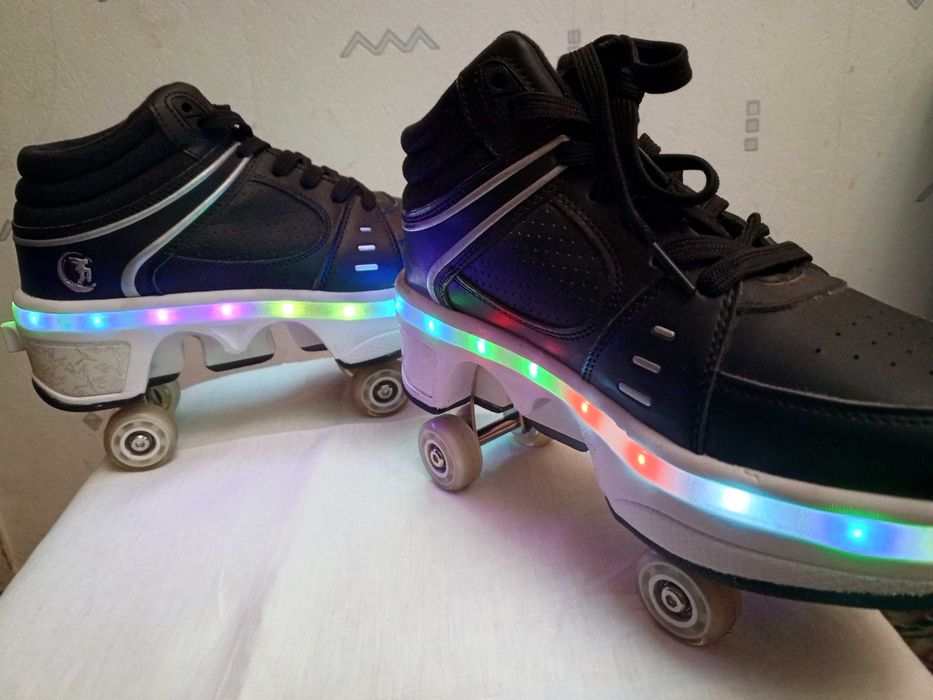 Кроссовки на роликах  черные размер 37