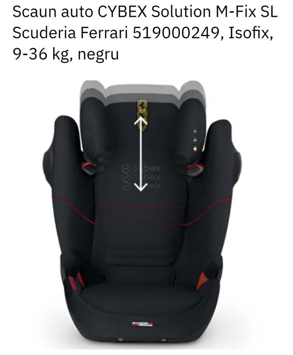 Scaun auto CYBEX Solution M-Fix SL Scuderia Ferrari 519000249, Isofix, 9-36 kg, negru