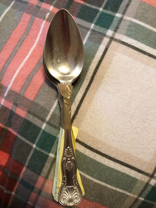 6 броя сребърни лъжици за хранене