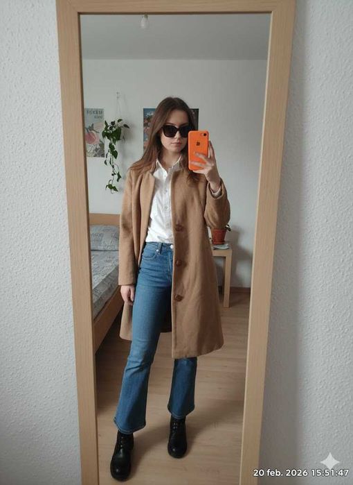 Palton subtire maro camel size xs 34