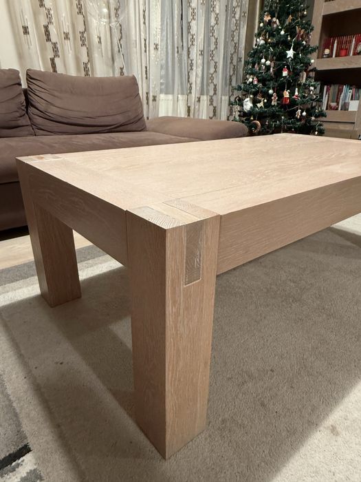 Masa de cafea masiva 130x70cm - construcție solidă, design minimalist
