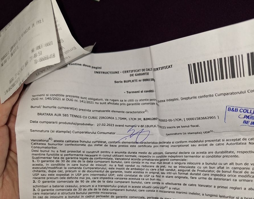 Brățară tennis aur 14K cu zirconia- purtata rar