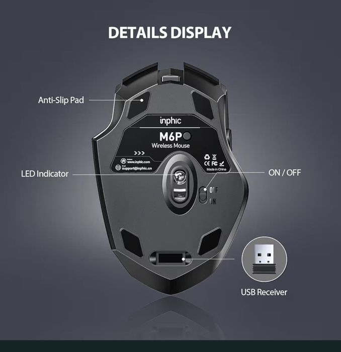 Mouse gaming reîncărcabil INPHIC M6P, sigilat