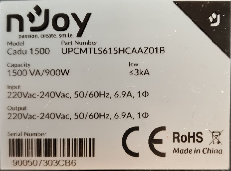 UPS nJoy 1500W, Cadu 1500, nou cu defect