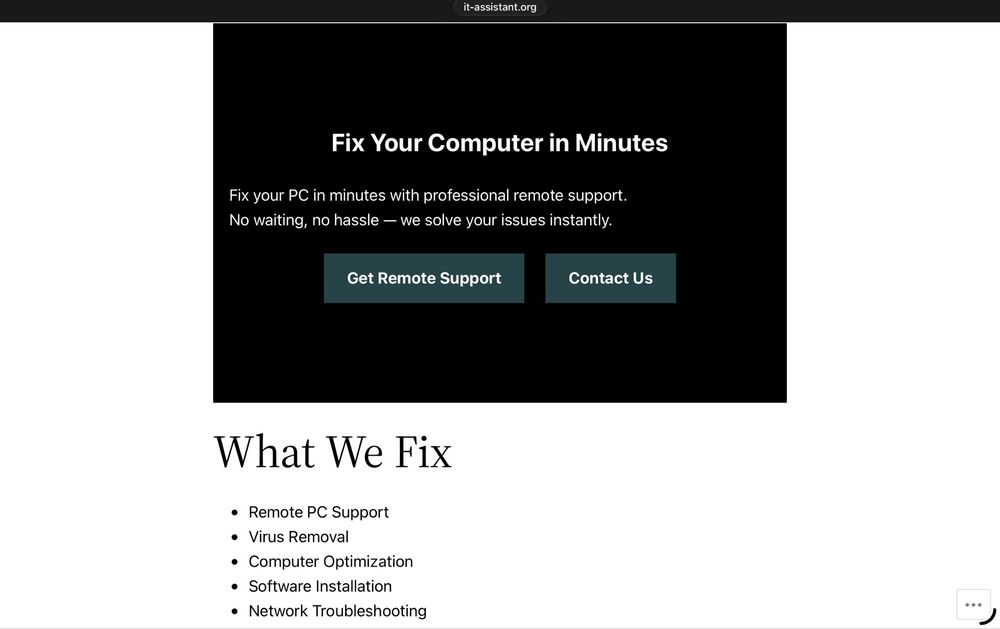 Site WordPress pentru servicii IT + domeniu inclus