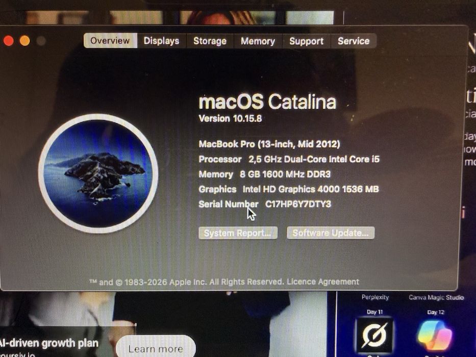 MacBook Pro 13” Mid 2012 – Intel i5, 8GB RAM, SSD 240GB, dual boot macOS + Windows 10 licențiat