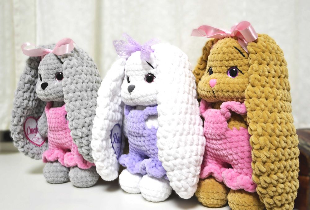 Плетени зайчета Плетени играчки