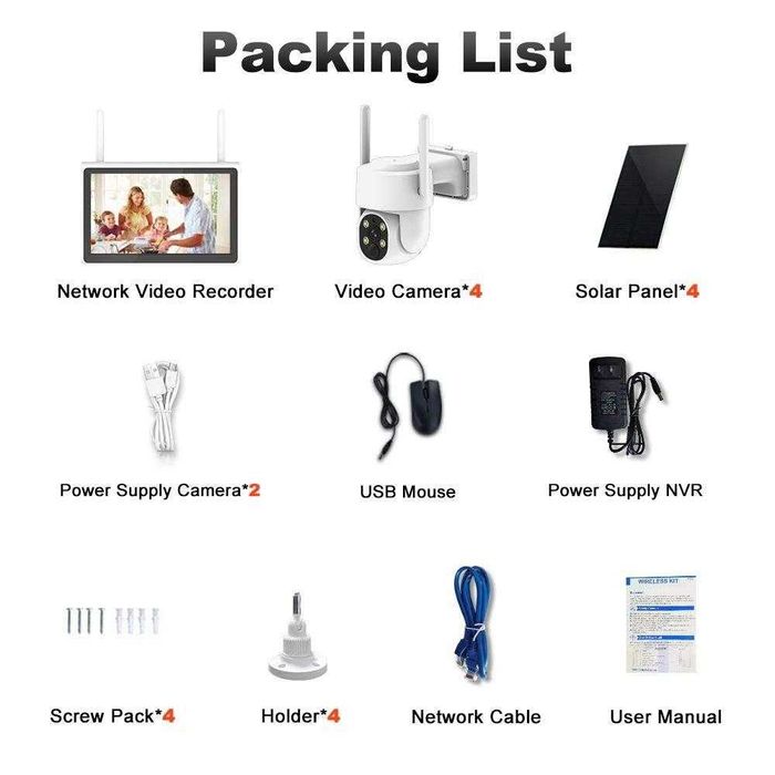 Комплект Соларен WIFI KIT W209 4IP Камери