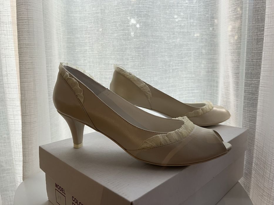 Pantofi noi ivory mireasa Veronesse piele marime 38