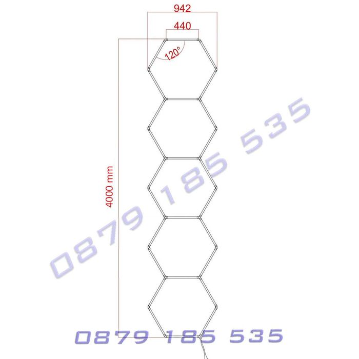 Линейно LED осветление Пчелна пита шестоъгълника гараж автодетайлинг