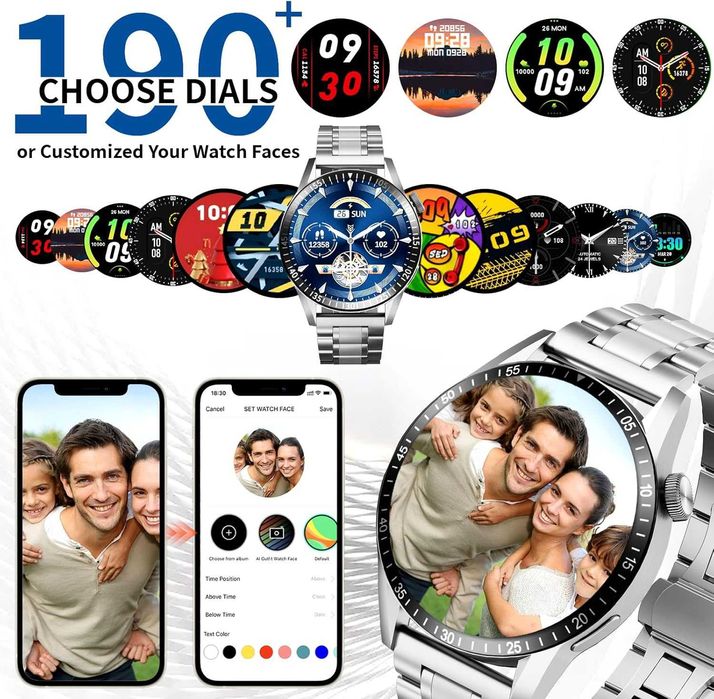 Ceas inteligent bărbați,răspuns/efect. apeluri, ceas fitness,sigilat