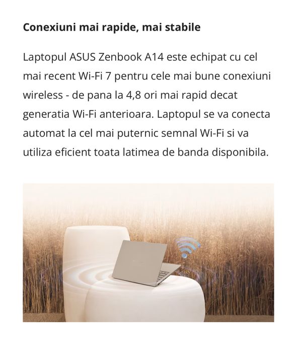 Laptop NOU ASUS ZENBOOK A14 OLED Snapdragon X Elite 16GB 1TB + Husa