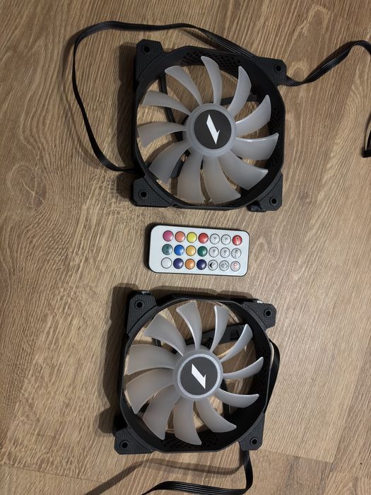Pack 7 ventilatoare pc fan 120mm argb cu controller si telecomanda