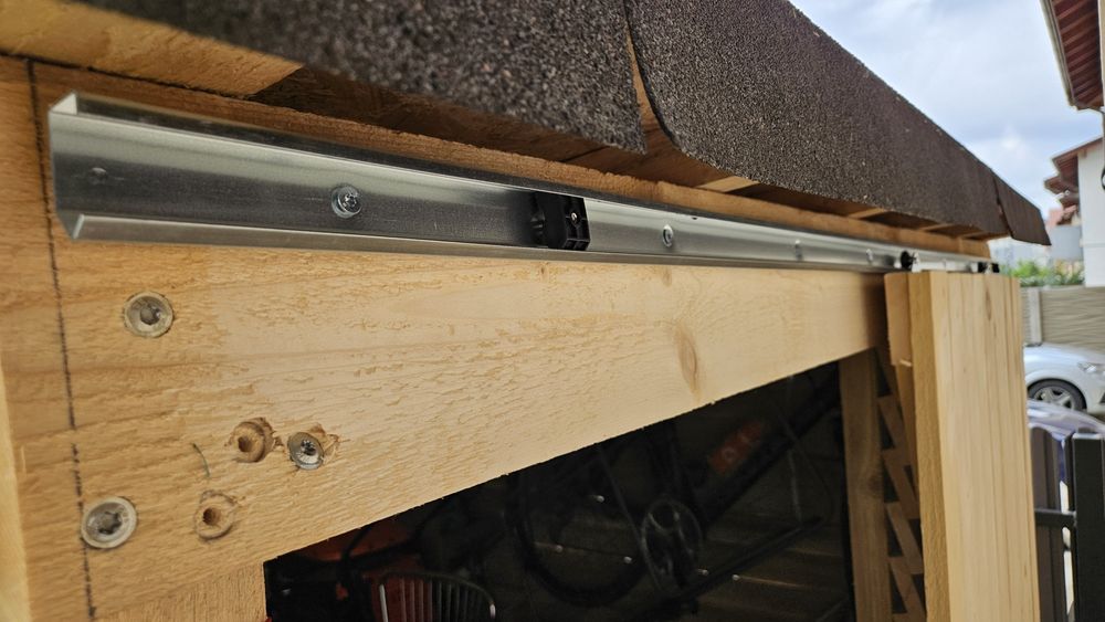 Sistem de culisare ușă, oțel, 186 cm lungime