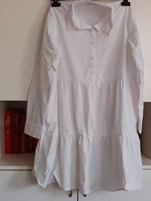 Дамска  бяла риза 
 с дълъг ръкав